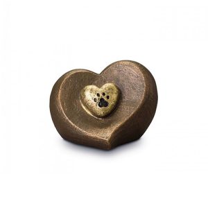 Geert Kunen urn UGK 201 - Bronze urn hondenpootje - urn voor huisdier - urn hond - urn kat - honden urn
