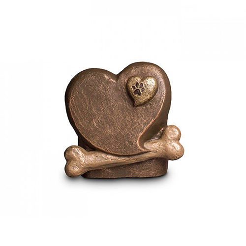 Geert Kunen urn hart en bot - urn hond - urn hartje - hondenpootje urn - urn hond hart - Dierencrematorium Heerhugowaard - urnenwinkel