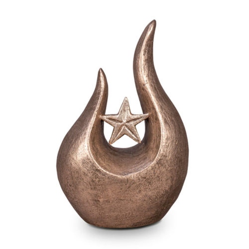 Urn eeuwige vlam ster - FPU 053 - Keramische urn eeuwige vlam - urn met ster - sterren urn - keramiek urn - bronzen urne - urne voor geliefde - dierencrematorium heerhugowaard