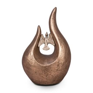 Urn eeuwige vlam met vogel - urn vogel - urn eeuwige vlam - fpu 054 - dieren urn keramiek - urn vogel geert kunen - bronze urn vogel - fuego asbeeld - dierencrematorium heerhugowaard