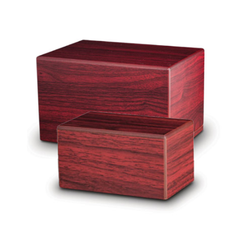rood hout urn - urn van hout - rood mdf hout - MDF 002 - Dierencrematorium Heerhugowaard - urn voor geliefde - hond urn - kat urn - houten urn rood