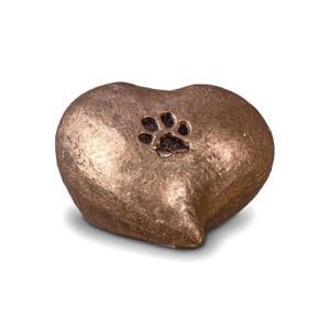 hartjes urn TU 201 - troost urntje huisdier - troost hondje urn - urn voor hond - urn voor kat - kat urn - hond urn - keramische urn brons - bronze urn - dierencrematorium heerhugowaard