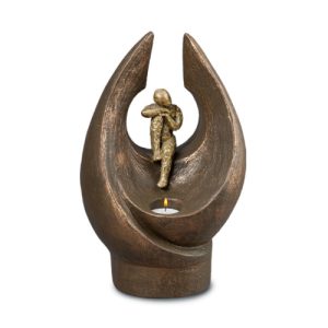 Keramische urn persoon - zittend persoon urn - urn geliefde - urne persoon - bronzen beeld urn - asbeeld geliefde - geert kunen urn - UGK 085 BT - Dierencrematorium Heerhugowaard