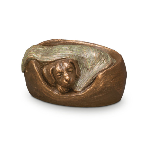 Geert Kunen urn UGK 217 - slapende hond urn - urn voor hond - urn hond - honden urne - urnen voor honden - urn hondje - afscheid hond - dieren urn hond - Dierencrematorium Heerhugowaard
